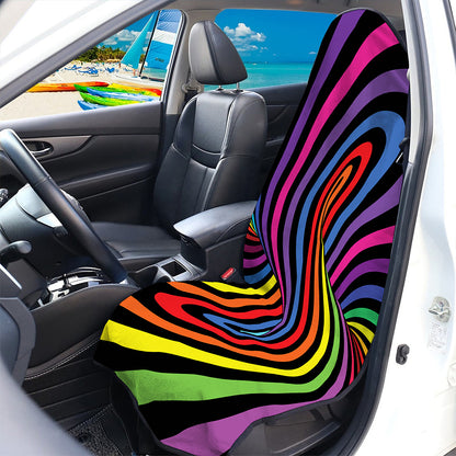 Rainbow Torus Psychedelic Print Waterproof Car Seat Cover