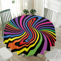 Rainbow Torus Psychedelic Print Waterproof Round Tablecloth