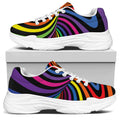 Rainbow Torus Psychedelic Print White Chunky Shoes