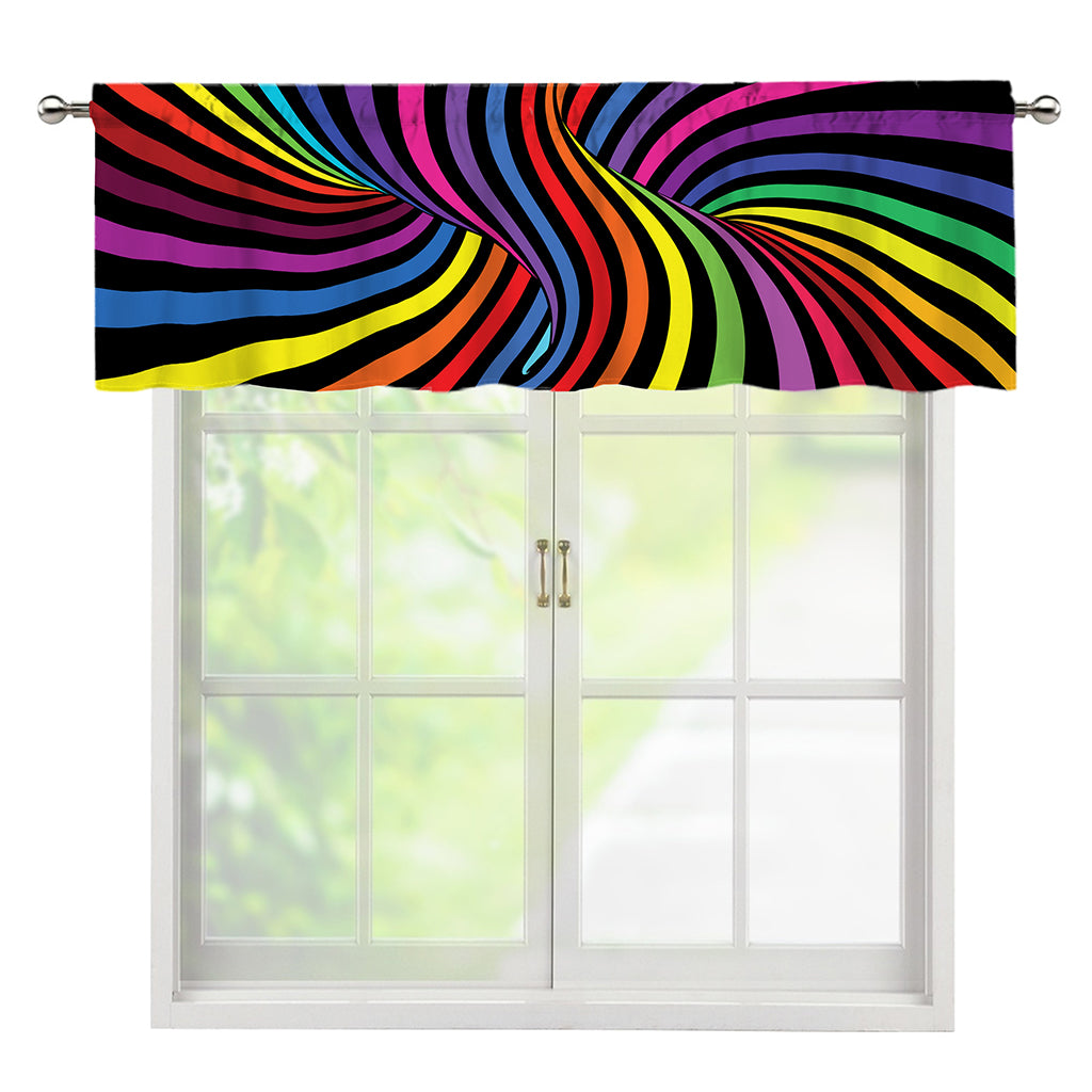 Rainbow Torus Psychedelic Print Window Valance