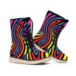 Rainbow Torus Psychedelic Print Winter Boots