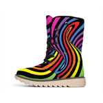Rainbow Torus Psychedelic Print Winter Boots