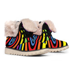 Rainbow Torus Psychedelic Print Winter Boots