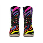 Rainbow Torus Psychedelic Print Winter Boots