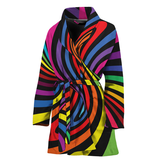 Rainbow Torus Psychedelic Print Women's Bathrobe