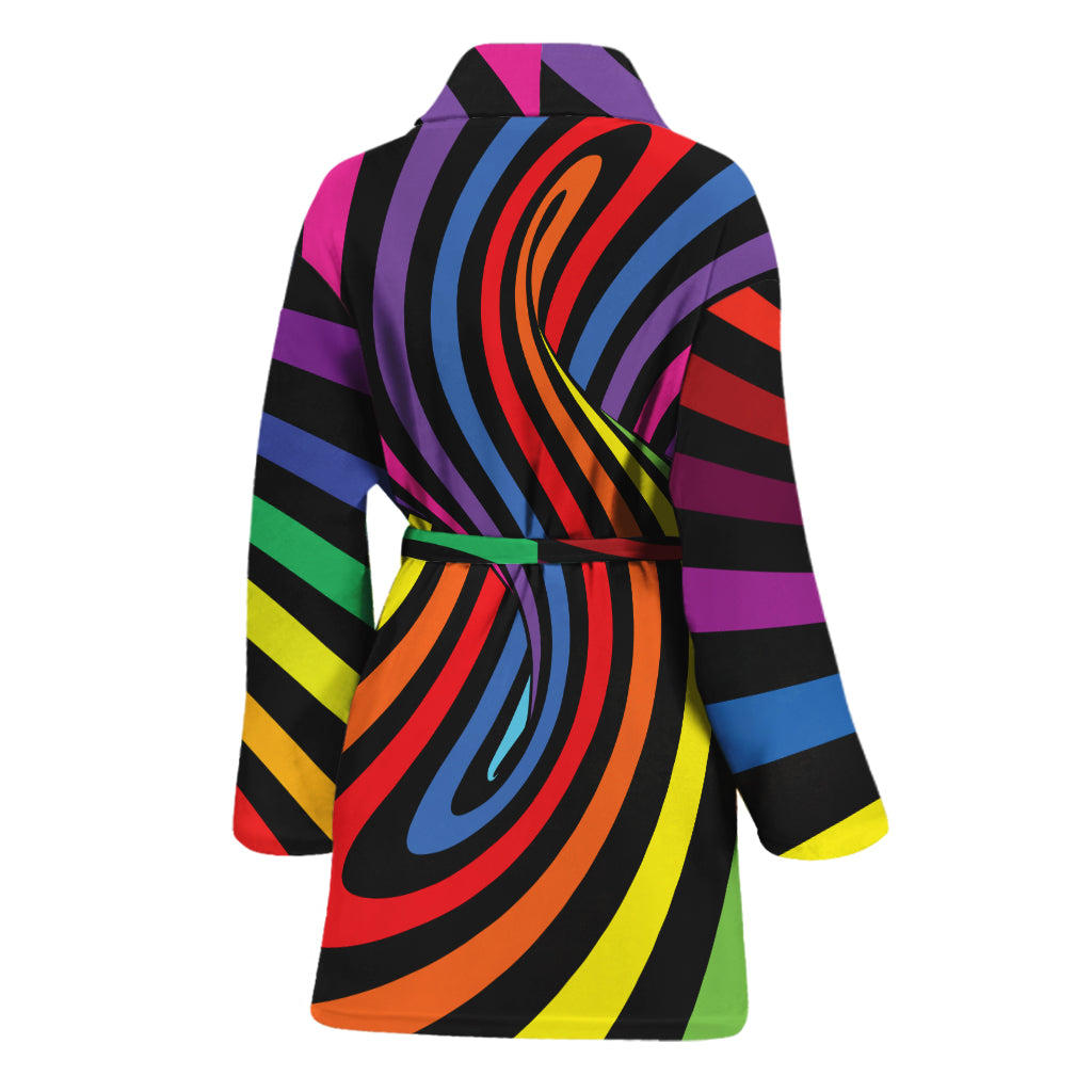 Rainbow Torus Psychedelic Print Women's Bathrobe