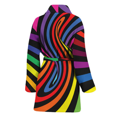 Rainbow Torus Psychedelic Print Women's Bathrobe