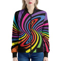 Rainbow Torus Psychedelic Print Women's Bomber Jacket