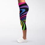 Rainbow Torus Psychedelic Print Women's Capri Leggings