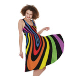 Rainbow Torus Psychedelic Print Women's Sleeveless Dress