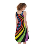Rainbow Torus Psychedelic Print Women's Sleeveless Dress