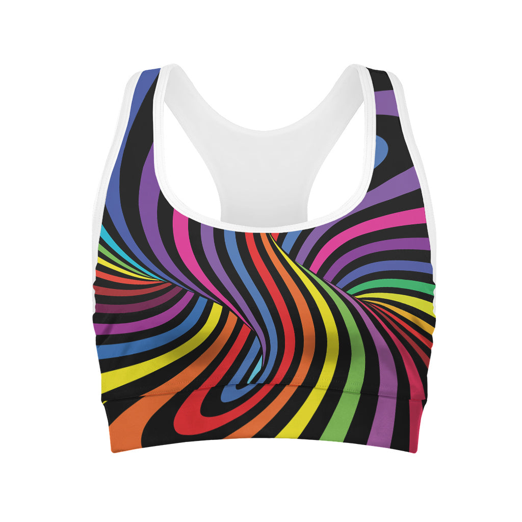 Rainbow Torus Psychedelic Print Women's Sports Bra
