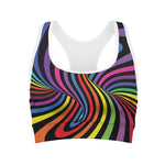Rainbow Torus Psychedelic Print Women's Sports Bra