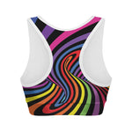 Rainbow Torus Psychedelic Print Women's Sports Bra