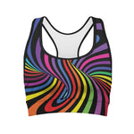 Rainbow Torus Psychedelic Print Women's Sports Bra