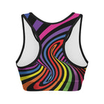 Rainbow Torus Psychedelic Print Women's Sports Bra