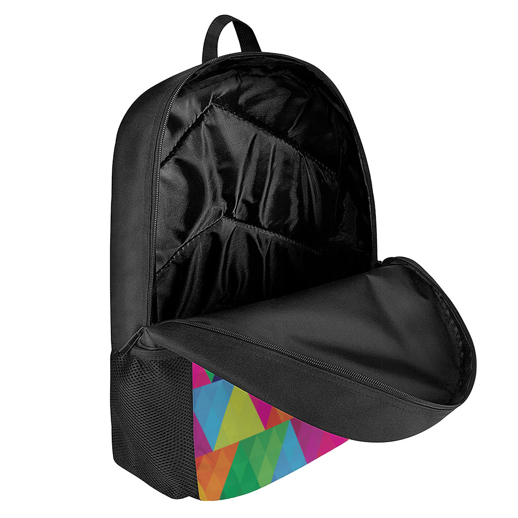 Rainbow Triangles Pattern Print 17 Inch Backpack