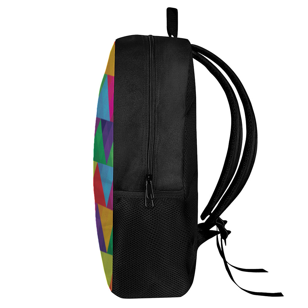 Rainbow Triangles Pattern Print 17 Inch Backpack
