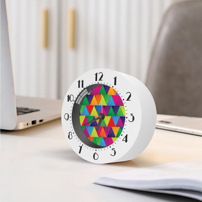 Rainbow Triangles Pattern Print Alarm Clock