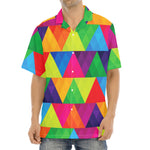 Rainbow Triangles Pattern Print Aloha Shirt