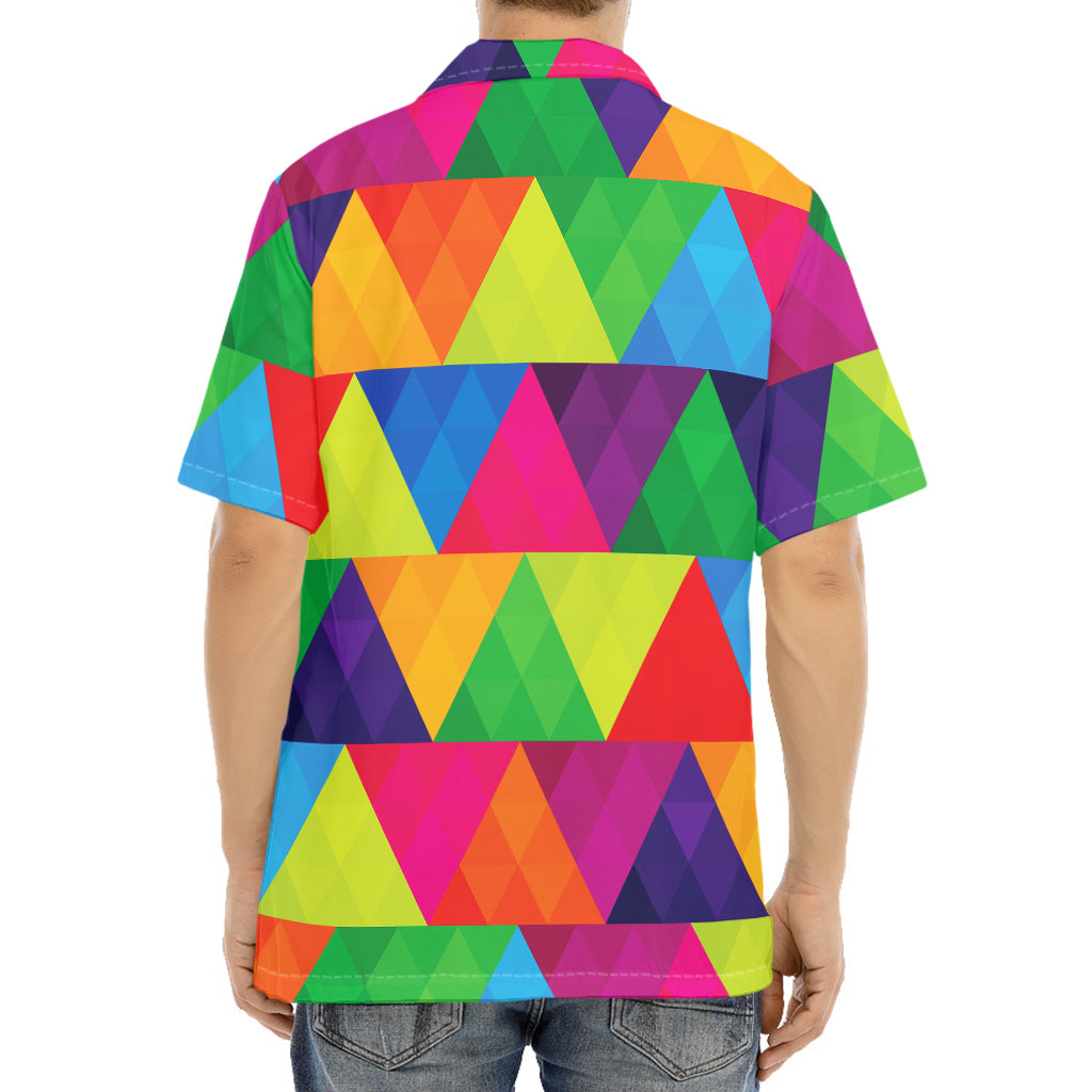 Rainbow Triangles Pattern Print Aloha Shirt