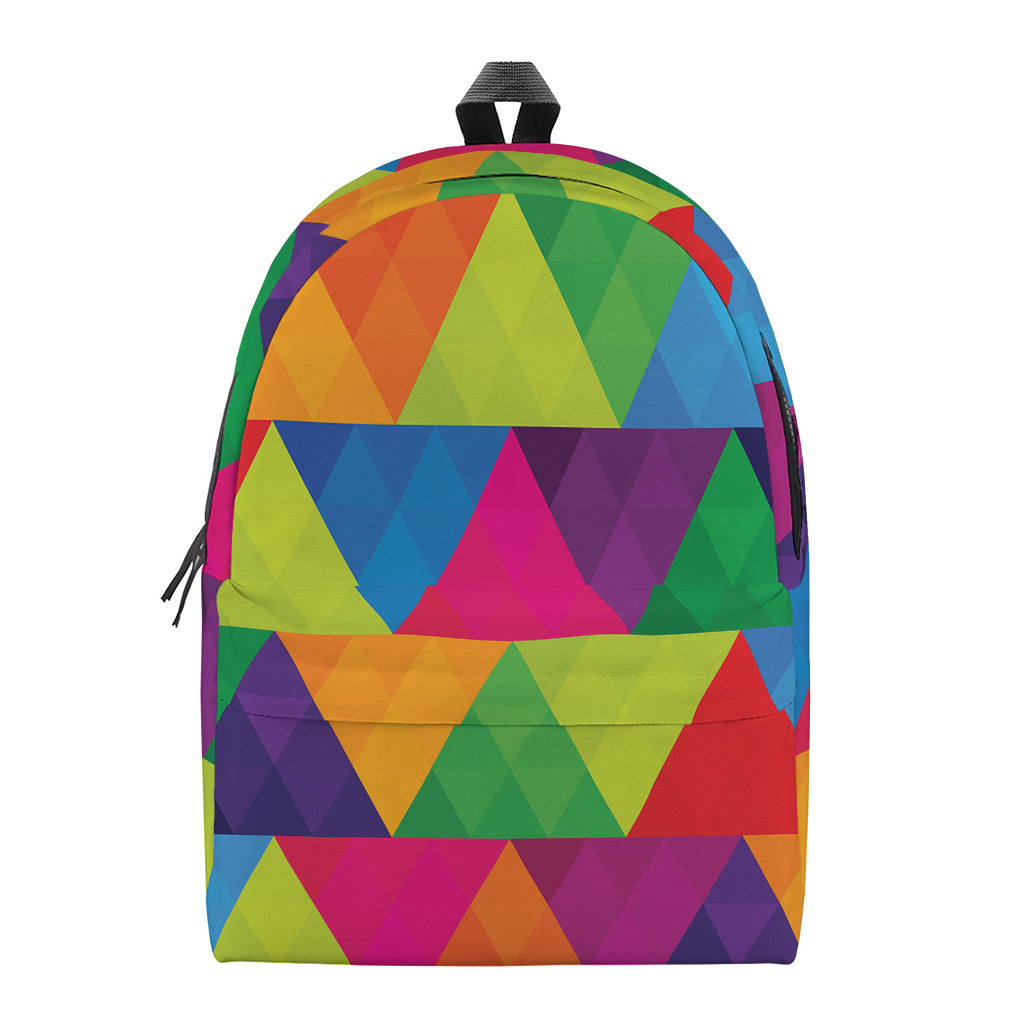 Rainbow Triangles Pattern Print Backpack