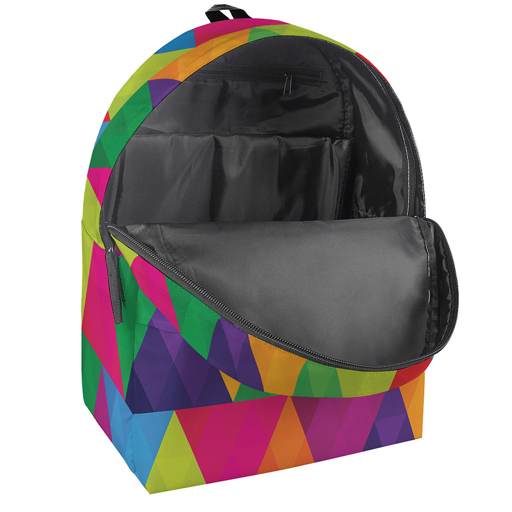 Rainbow Triangles Pattern Print Backpack