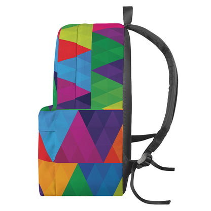 Rainbow Triangles Pattern Print Backpack