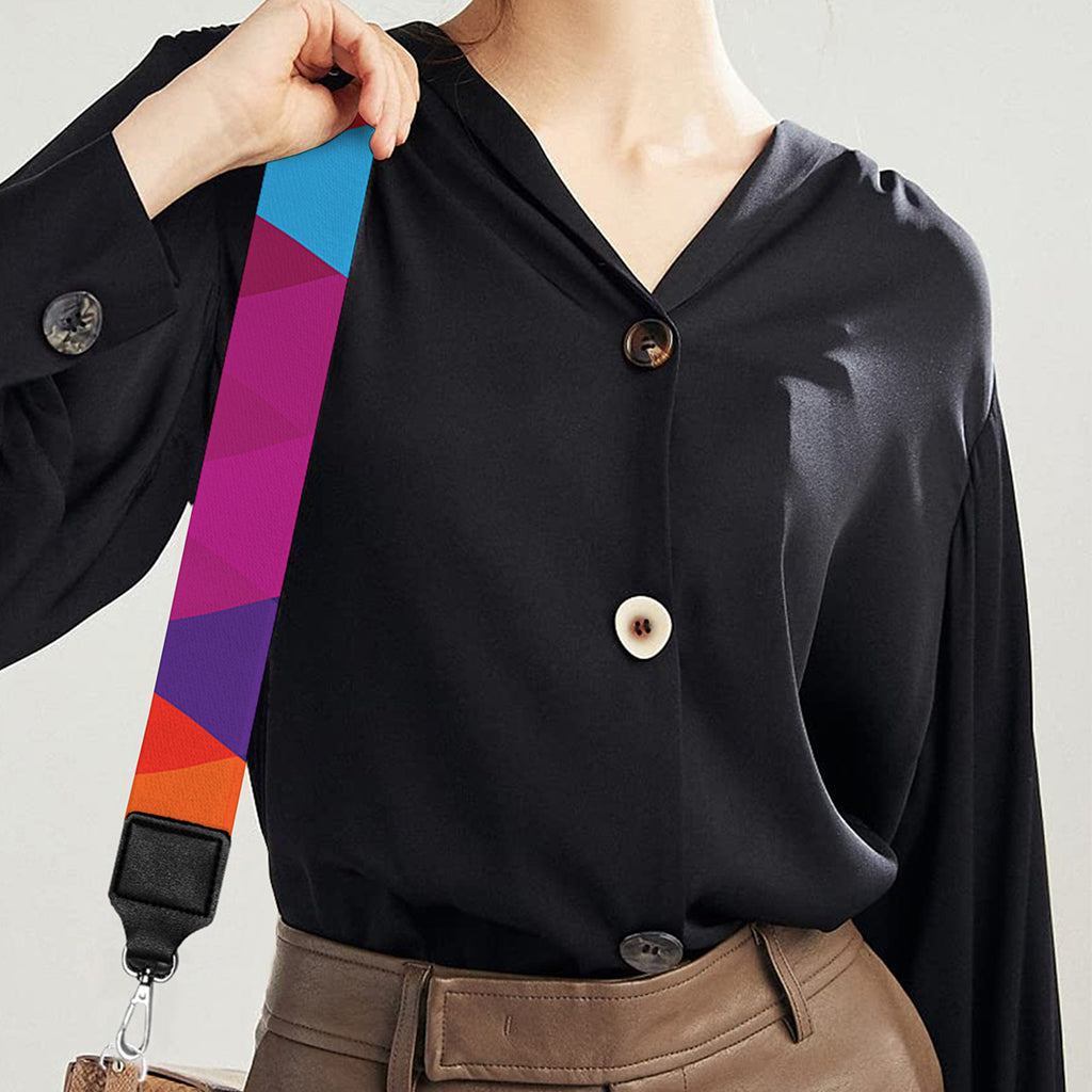 Rainbow Triangles Pattern Print Bag Strap