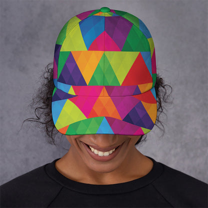 Rainbow Triangles Pattern Print Baseball Cap