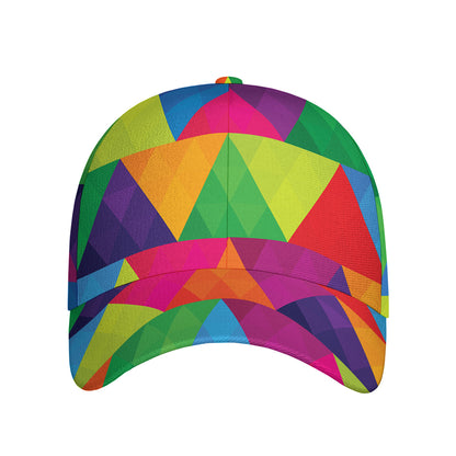 Rainbow Triangles Pattern Print Baseball Cap