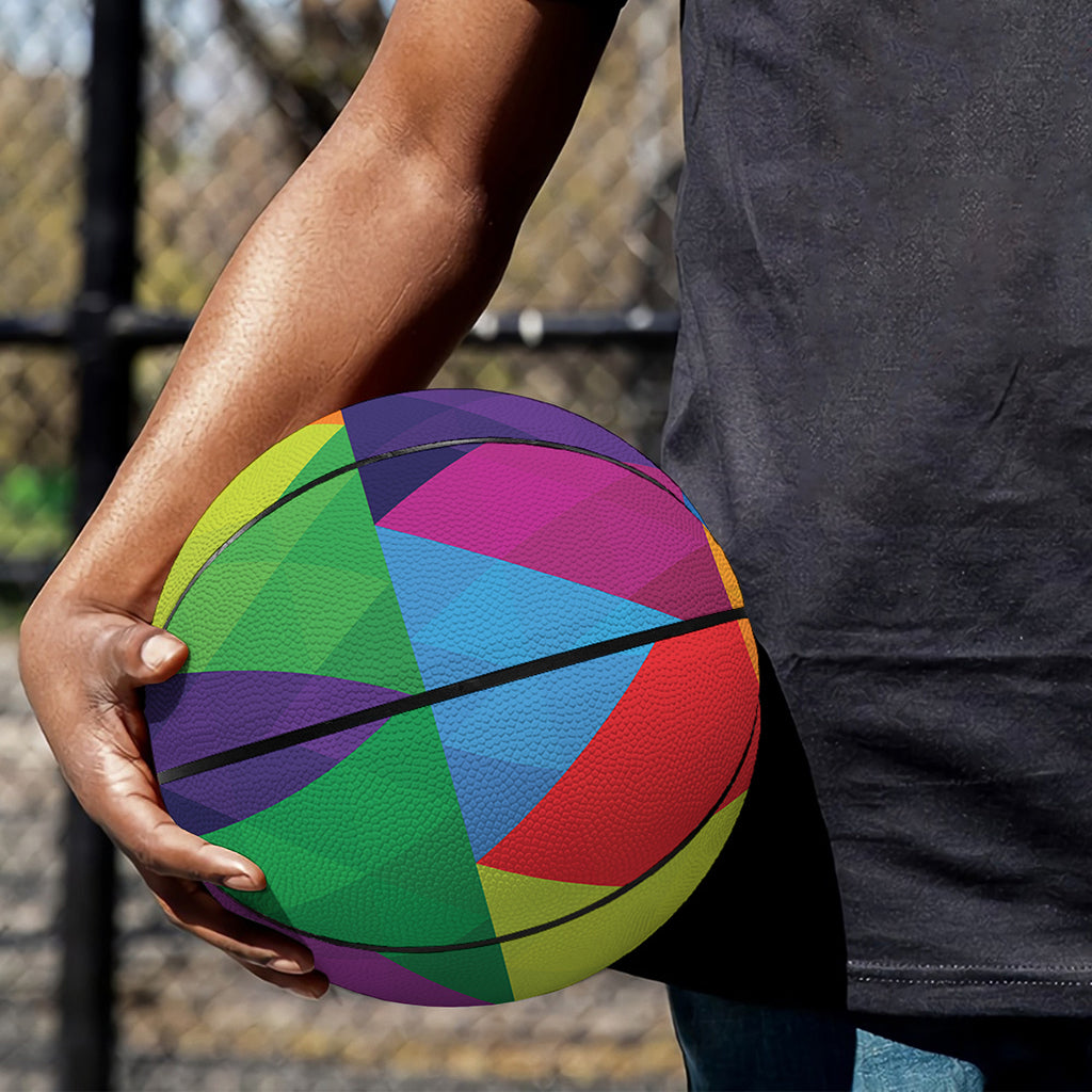 Rainbow Triangles Pattern Print Basketball