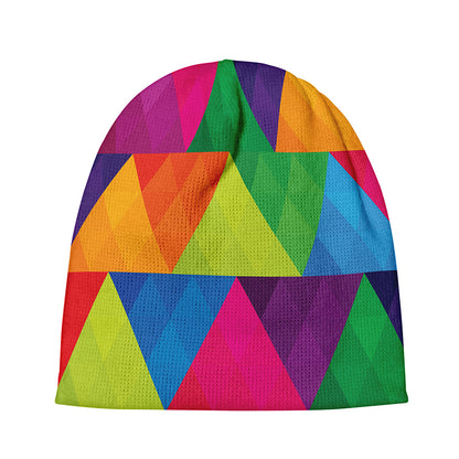 Rainbow Triangles Pattern Print Beanie