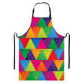 Rainbow Triangles Pattern Print Bib Apron With Pocket