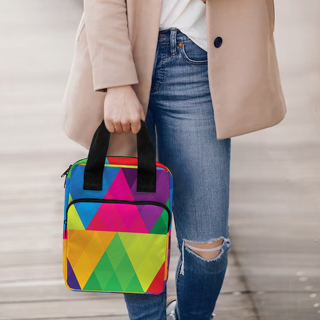 Rainbow Triangles Pattern Print Bible Tote Bag