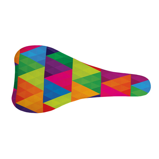 Rainbow Triangles Pattern Print Bicycle Seat Cover