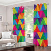 Rainbow Triangles Pattern Print Blackout Grommet Curtains