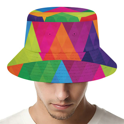 Rainbow Triangles Pattern Print Bucket Hat