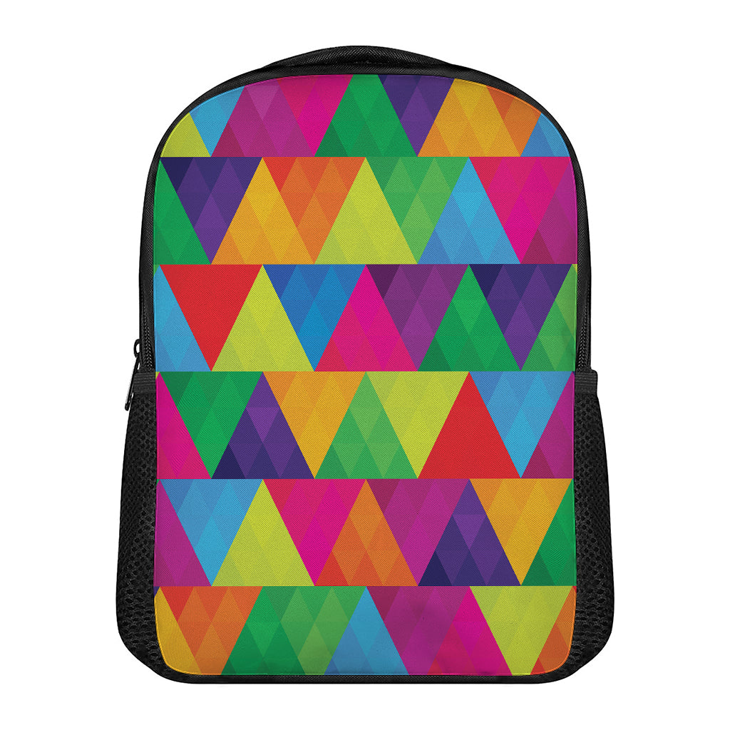 Rainbow Triangles Pattern Print Casual Backpack