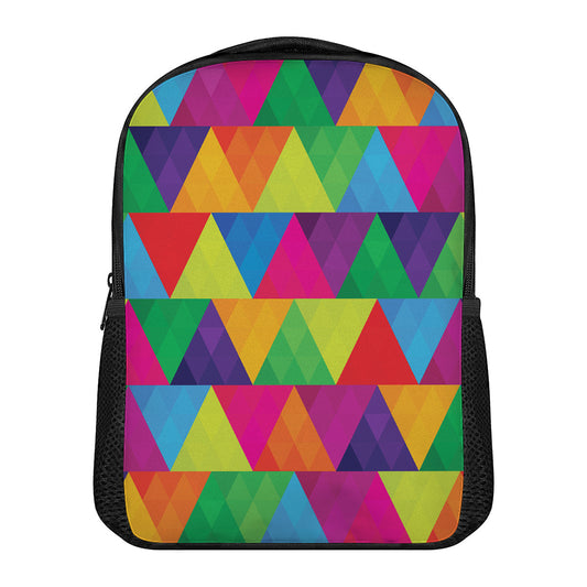 Rainbow Triangles Pattern Print Casual Backpack