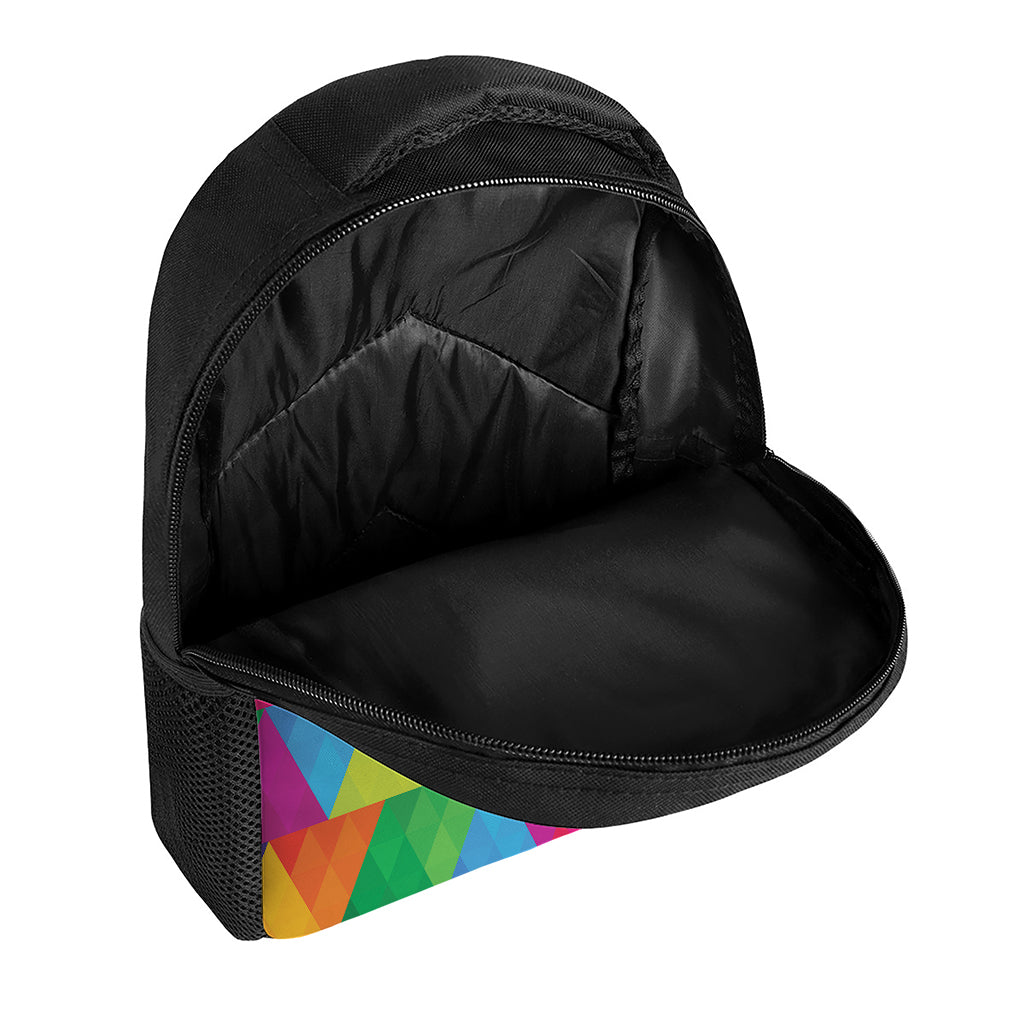 Rainbow Triangles Pattern Print Casual Backpack