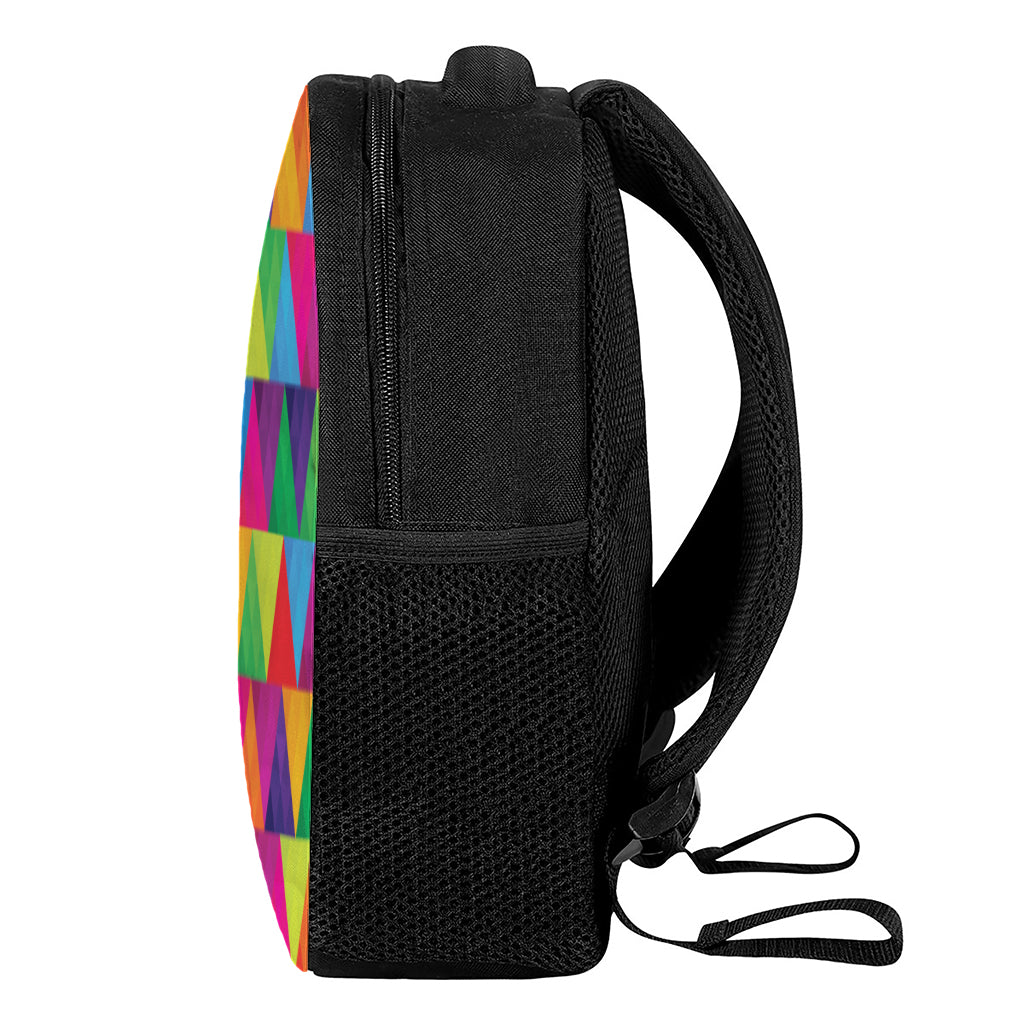 Rainbow Triangles Pattern Print Casual Backpack