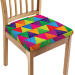 Rainbow Triangles Pattern Print Chair Cushion Cover