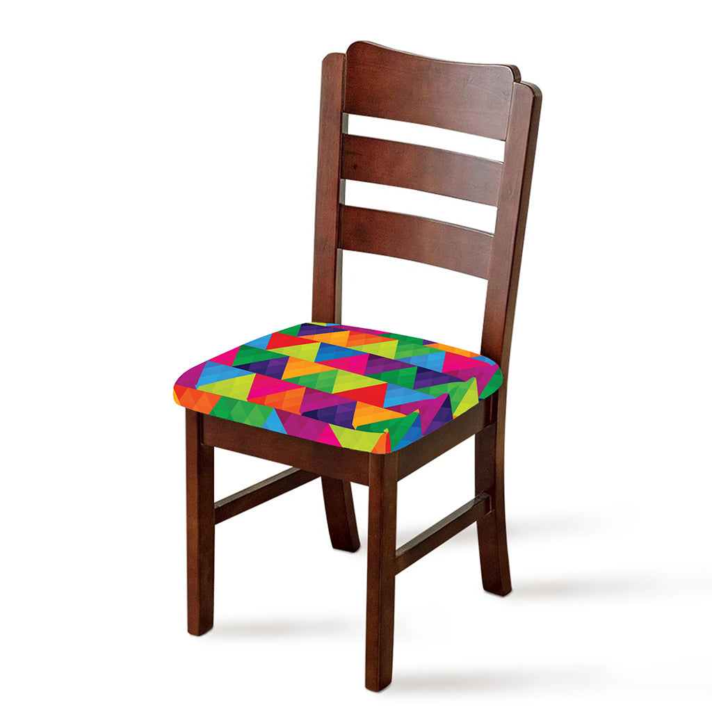 Rainbow Triangles Pattern Print Chair Cushion Cover
