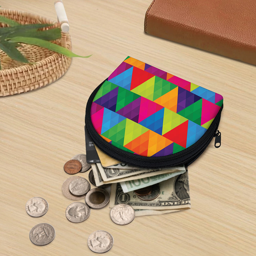 Rainbow Triangles Pattern Print Coin Purse