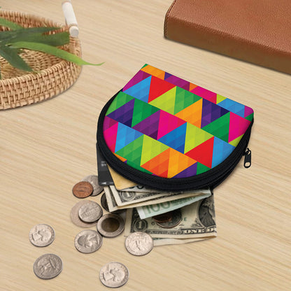 Rainbow Triangles Pattern Print Coin Purse