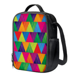 Rainbow Triangles Pattern Print Crossbody Lunch Bag