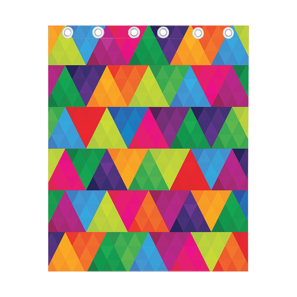 Rainbow Triangles Pattern Print Curtain