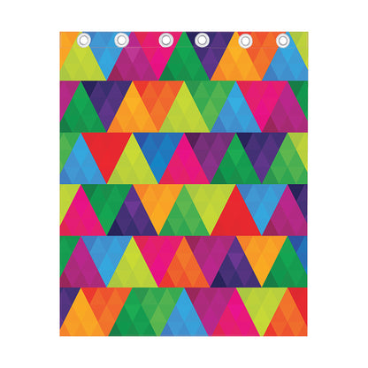 Rainbow Triangles Pattern Print Curtain