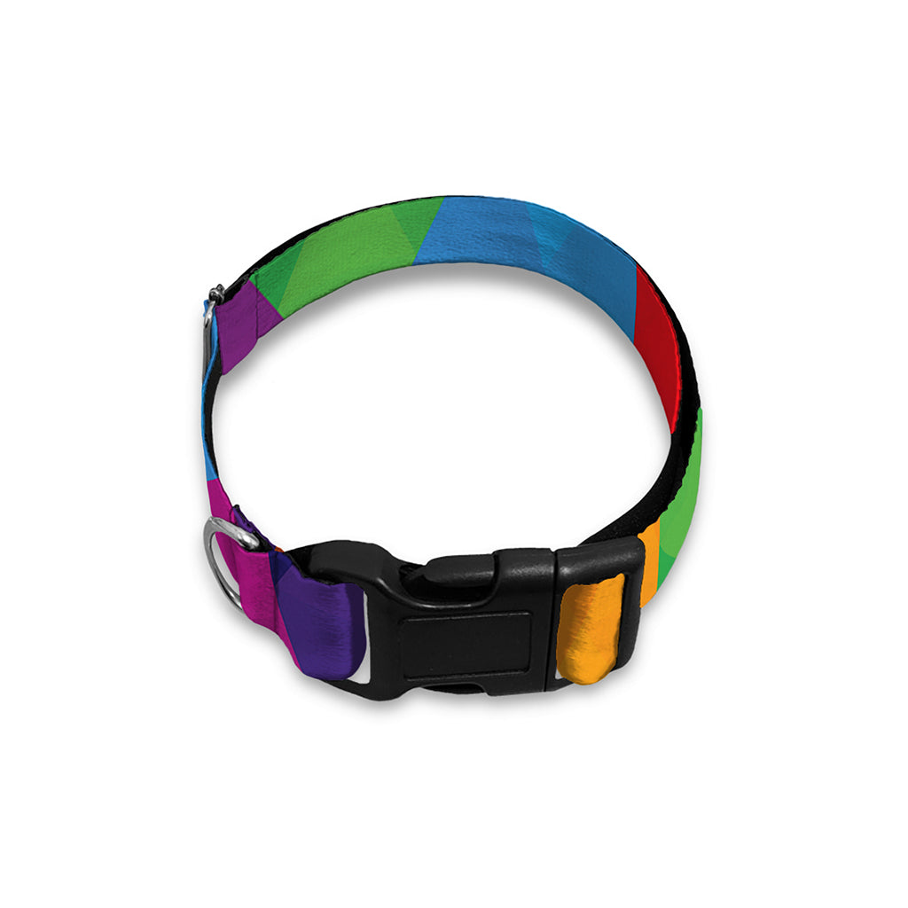 Rainbow Triangles Pattern Print Dog Collar